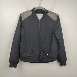 Zadig & Voltaire Kal‎ Bomber Jacket Womens Small Black Full Zip Faux Leather